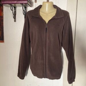 Columbia Fleece Zip Up Jacket Brown Size Large